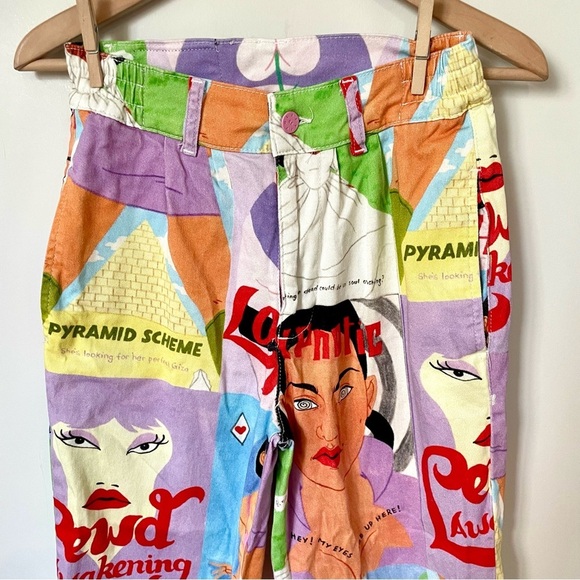 Lazy Oaf x Laura Callaghan Cover To Cover Unisex Pants Size 26 - Picture 9 of 16